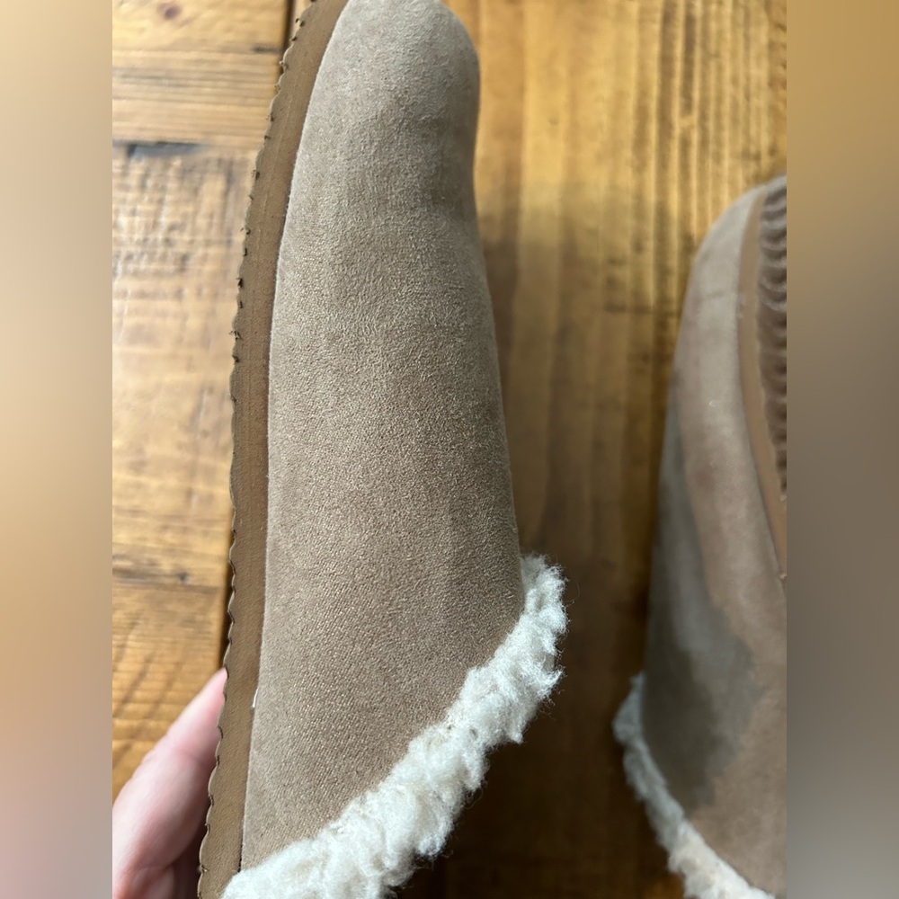 J. Crew Tan Suede/Shearling Clog Women's Slippers - Picture 6 of 8